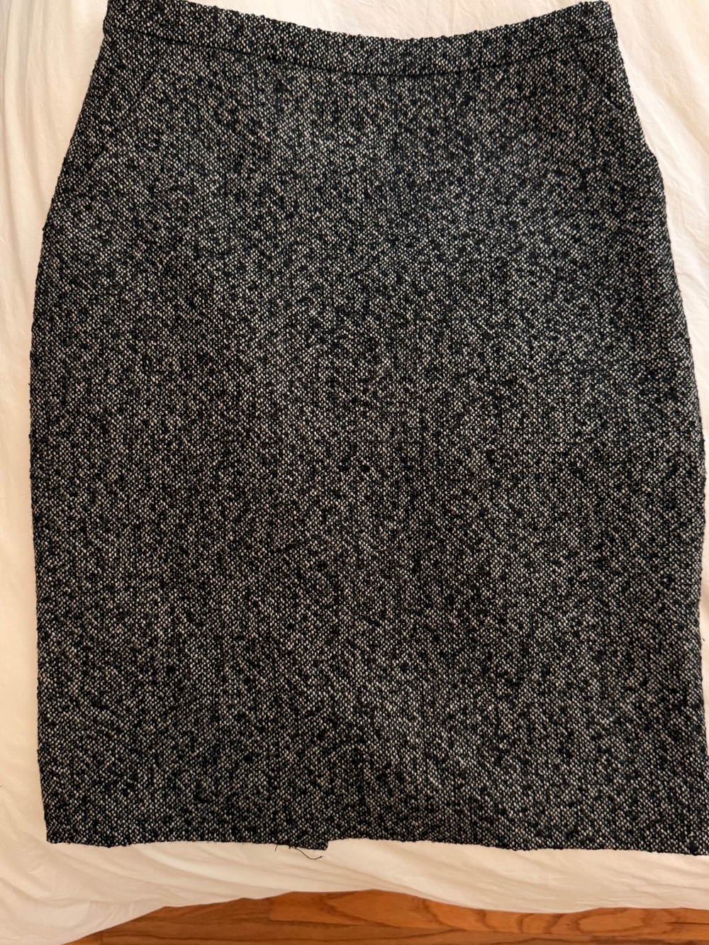Garnet Hill Black and White Tweed Pencil Skirt